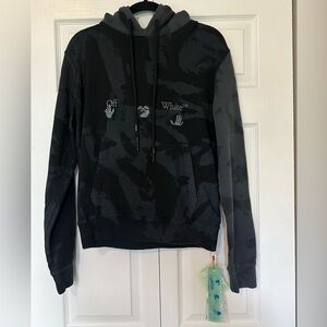 OFF-WHITE TIE DYE SLIM HOODIE BLACK AND GREY